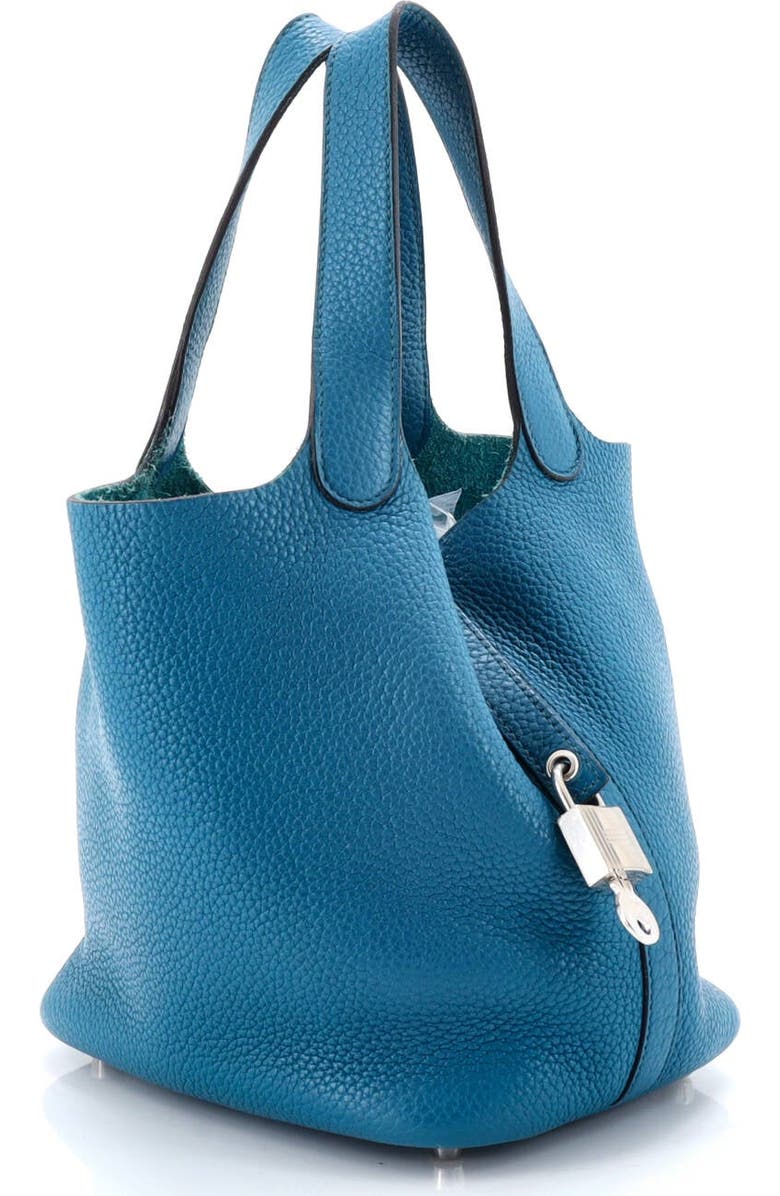 Pre-Owned Hermes Picotin Lock Bag Clemence PM, Alternate, color, Bleu Izmir