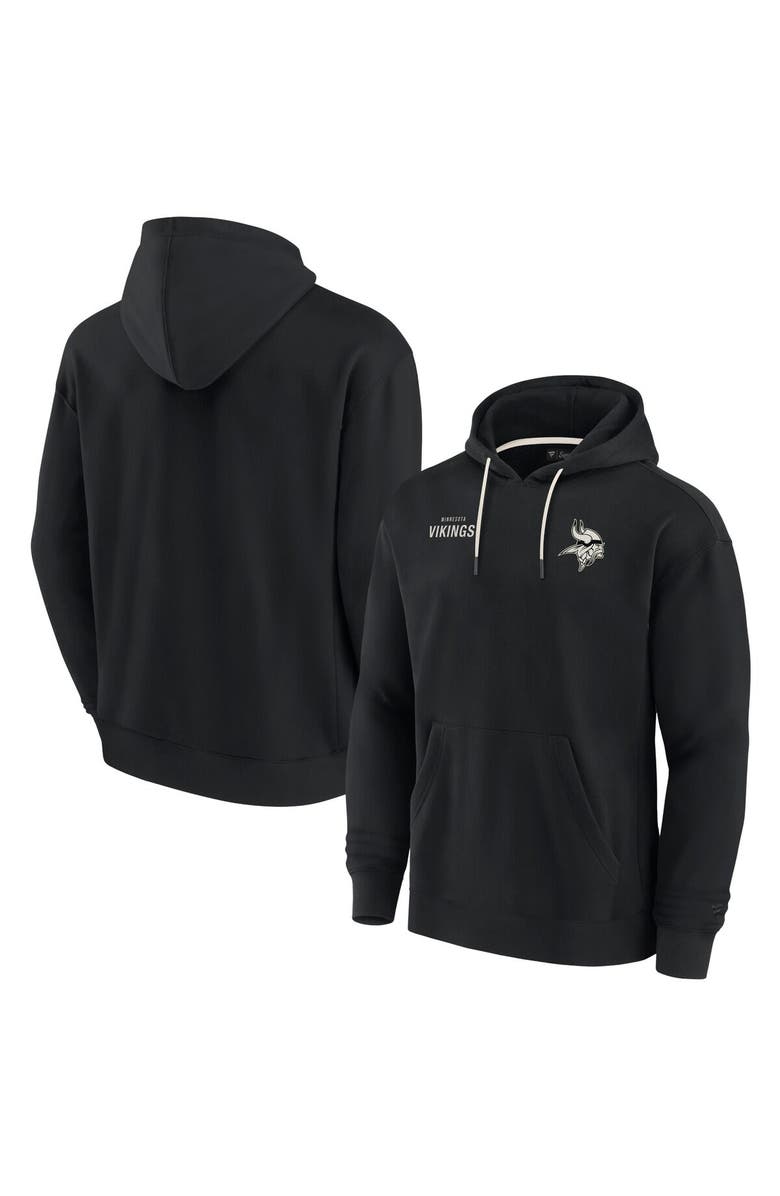 Fanatics Signature Unisex Fanatics Signature Black Minnesota Vikings Elements Super Soft Fleece Pullover Hoodie, Main, color, 