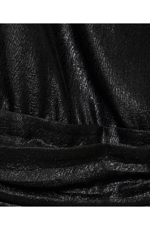 Mango Sequin One-shoulder Top In Black