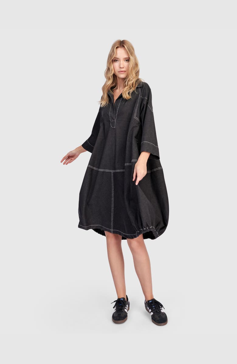 Alembika Panama Oversized Shirt Dress, Alternate, color, Black