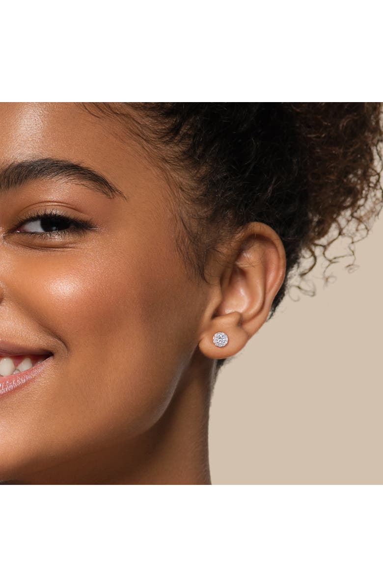 Julianna B. Lab-Grown Diamond Halo Stud Earrings 14k, Alternate, color, White Gold