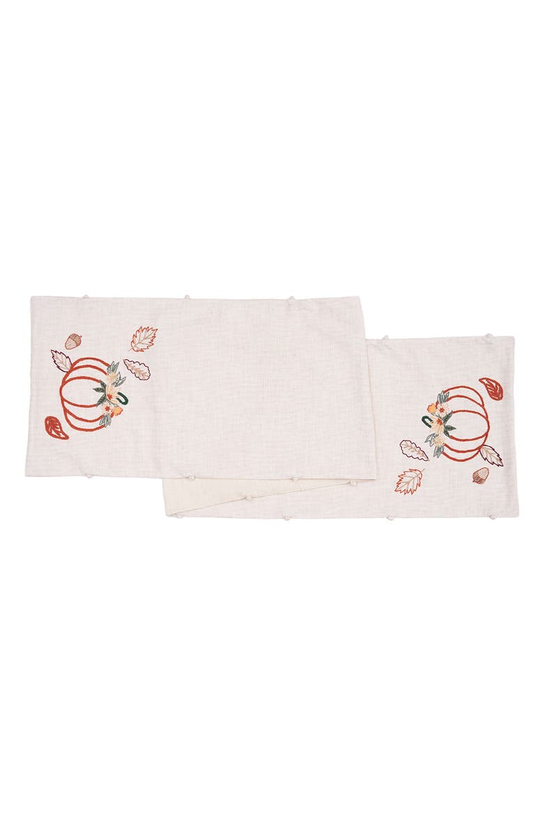 Autumn Botanical Table Runner 14" x 72", Main, color, Beige
