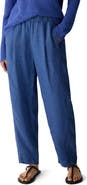 Eileen Fisher Pleated Organic Linen Lantern Ankle Pants