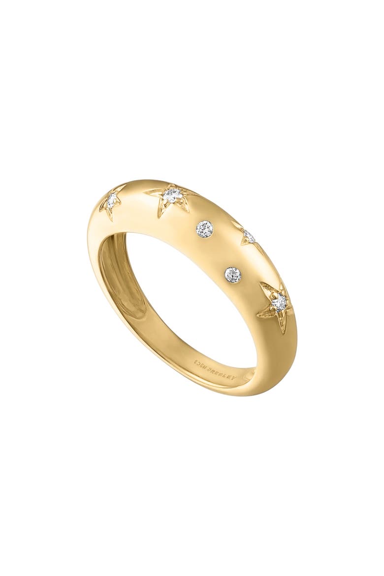 Small Celeste Slim Dome Ring, Main, color, YELLOW GOLD/ DIAMOND