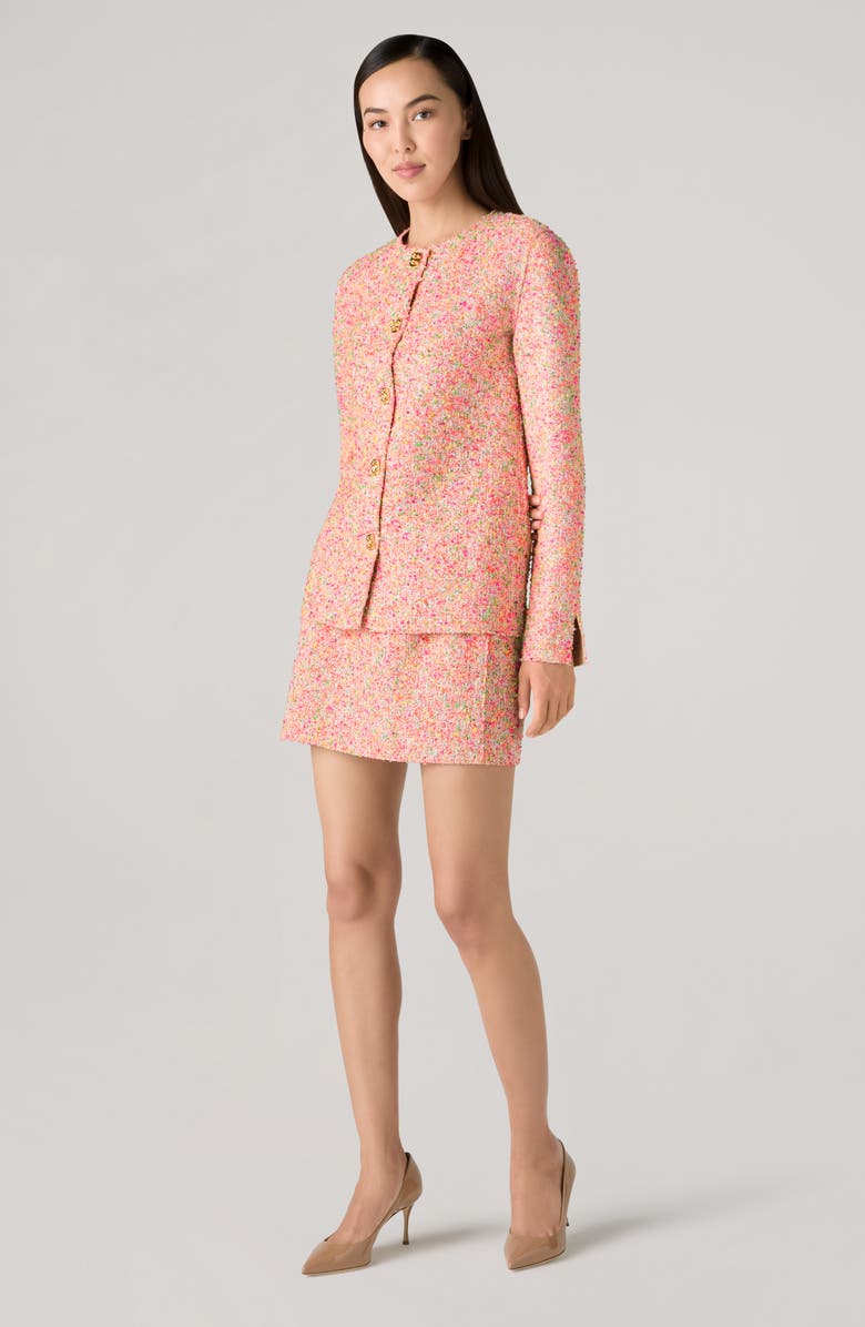 St. John Collection Raw Edge Tweed Knit Jacket, Alternate, color, 