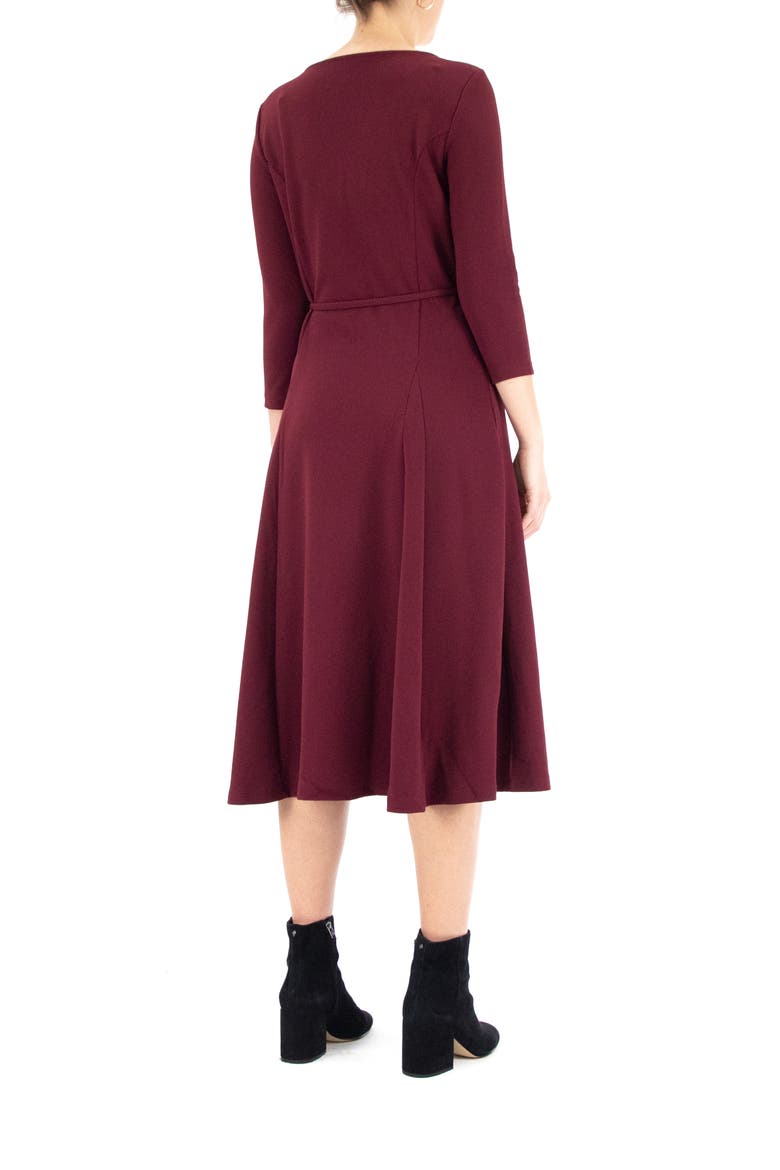 Sylvia Grommet Split Neck Tea Dress, Alternate, color, WINE