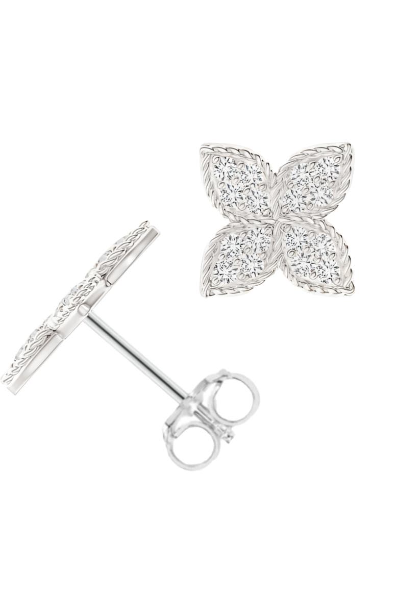 Sterling Silver Crystal Stud Earrings, Main, color, Silver