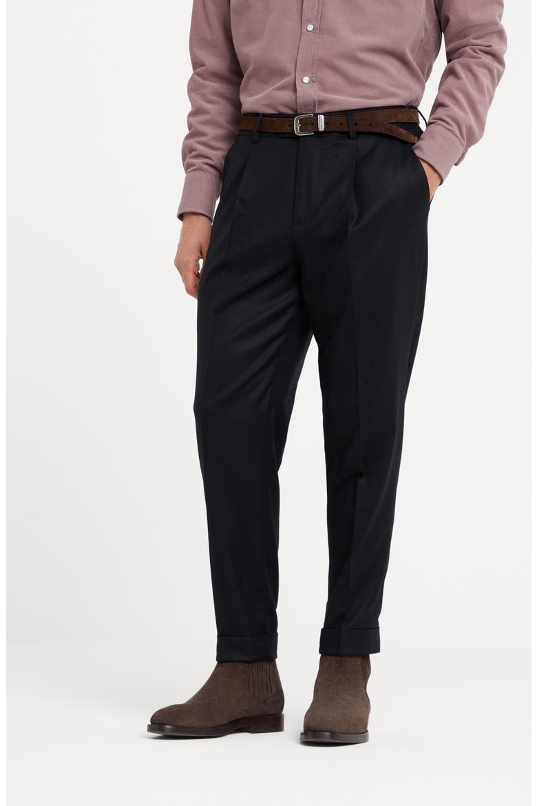 Leisure fit trousers with pleats, Alternate, color, Black