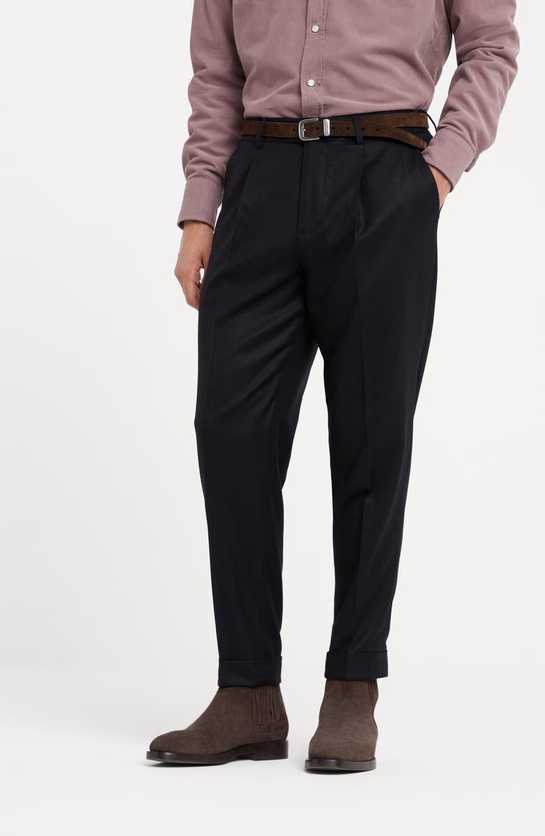 Brunello Cucinelli Leisure fit trousers with pleats, Alternate, color, 