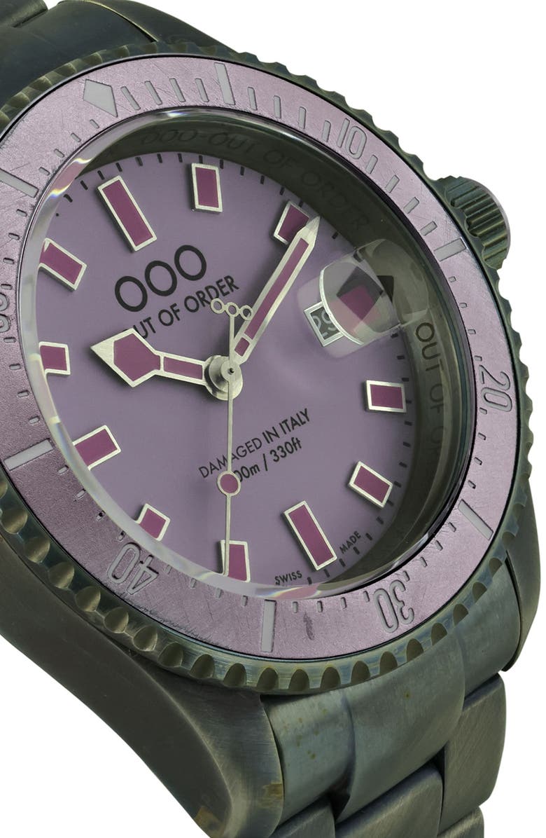 OUT OF ORDER Casanova Bracelet Watch, 44mm, Alternate, color, Light And Dark Purple