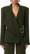 Naked Wardrobe Asymmetric Wrap Blazer
