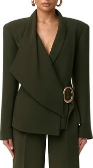Naked Wardrobe Asymmetric Wrap Blazer