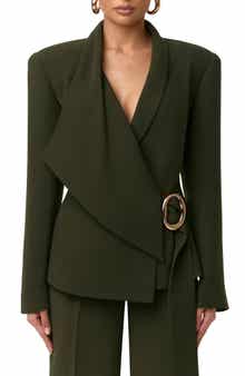 Asymmetric Wrap Blazer