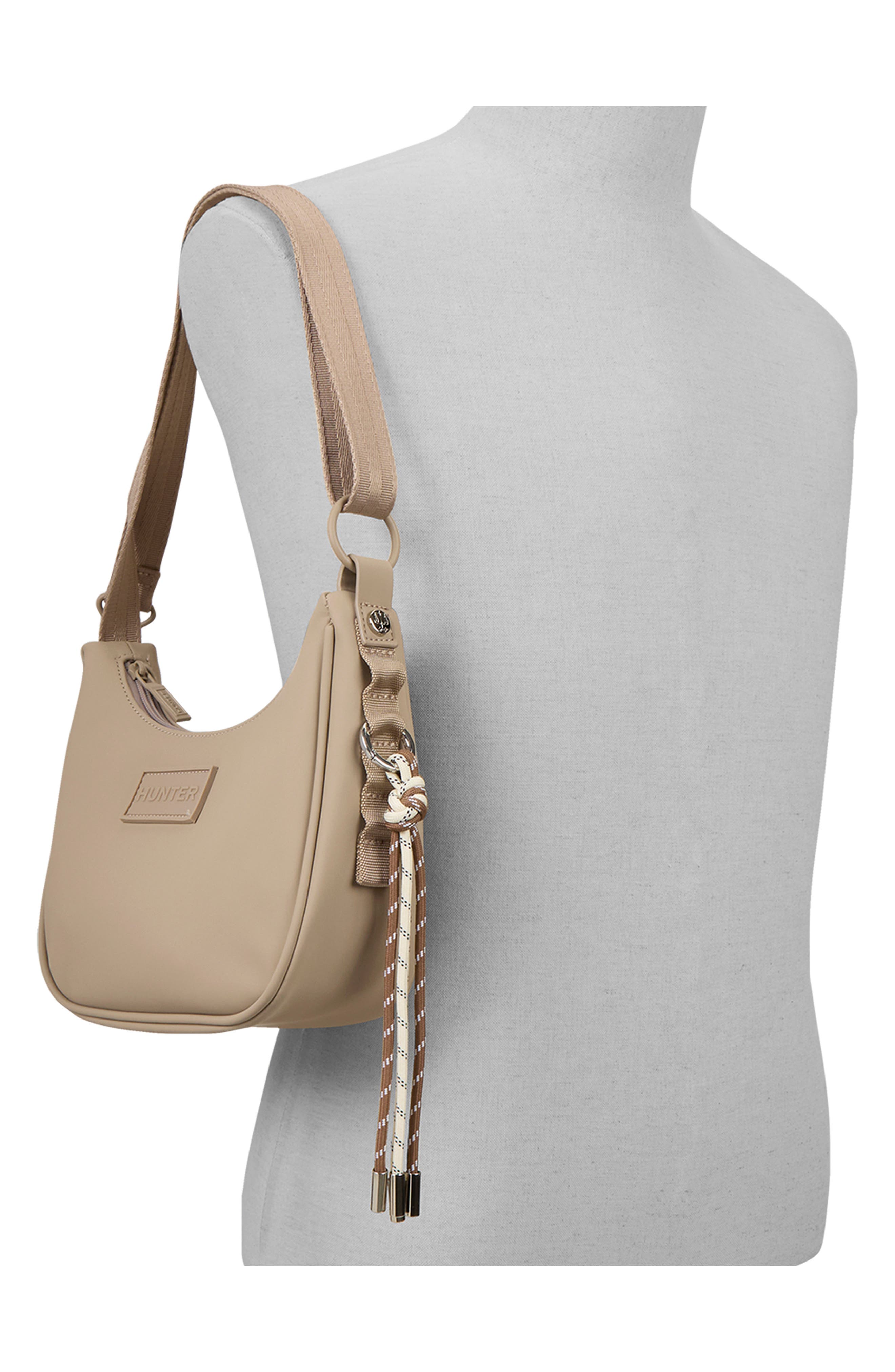 Loop Back Faux Leather Shoulder Bag, Alternate, color, LATTE MATTE SMOOTH