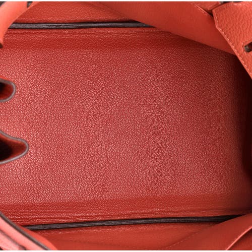 Pre-owned Hermes Hermes Birkin Handbag Red Togo With Palladium Hardware 30 In Red