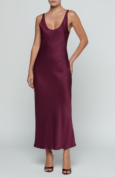 Akiya Satin Tank Maxi Dress
