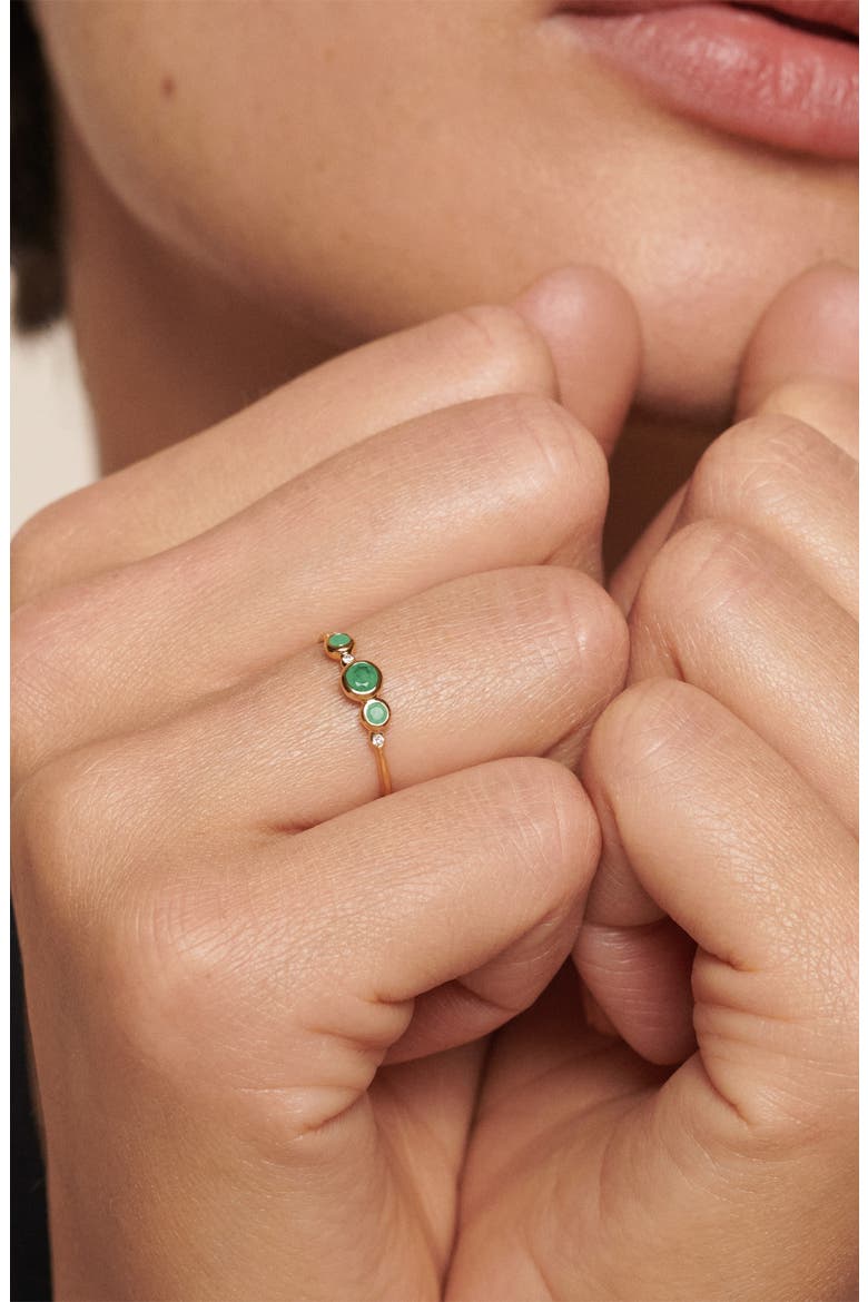 MV Siren™ Lab Grown Diamond & Gem Ring, Alternate, color, 14K SOLID GOLD / EMERALD