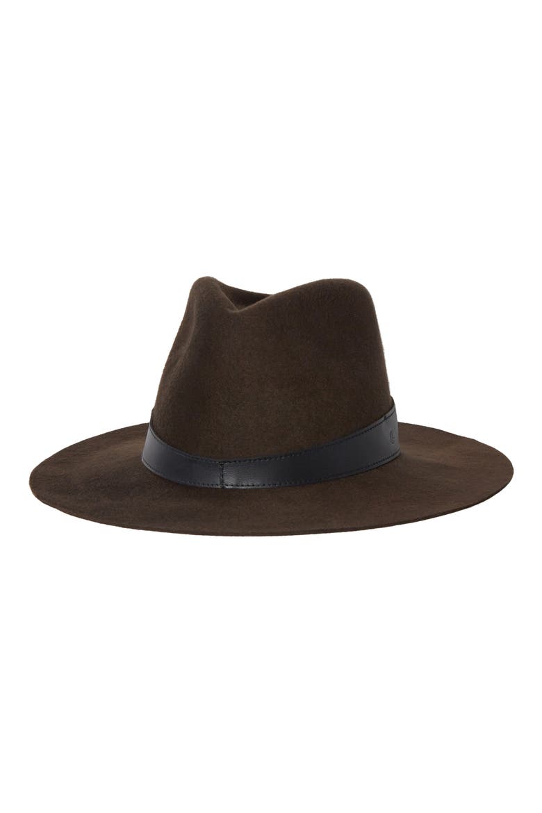 Raleigh Wool Felt Fedora, Main, color, DARK BROWN