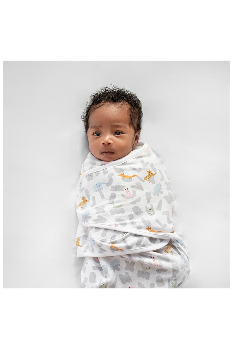 Aden & Anais Essentials Wrap Swaddle - Set of 3, Alternate, color, ALPHABET ANIMALS GREY