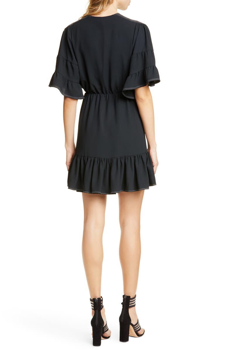 Joie Tersea Topstitch Detail Ruffle Hem Dress, Alternate, color,