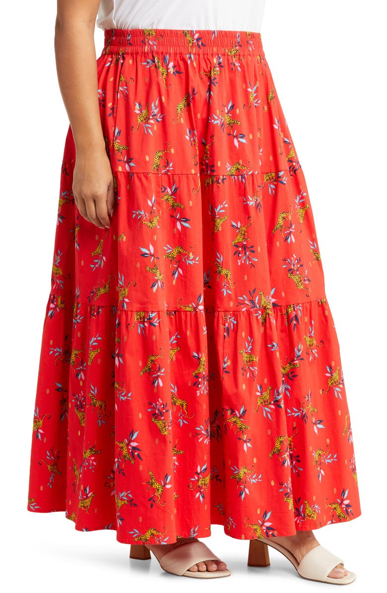 Leota Evalyn Floral Organic Cotton Maxi Skirt, Alternate, color,