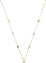 COACH Faux Pearl & Crystal Station Necklace
