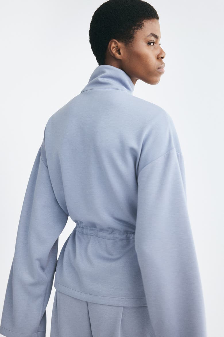 Drawstring-detail Sweatshirt Jacket, Alternate, color, Blue
