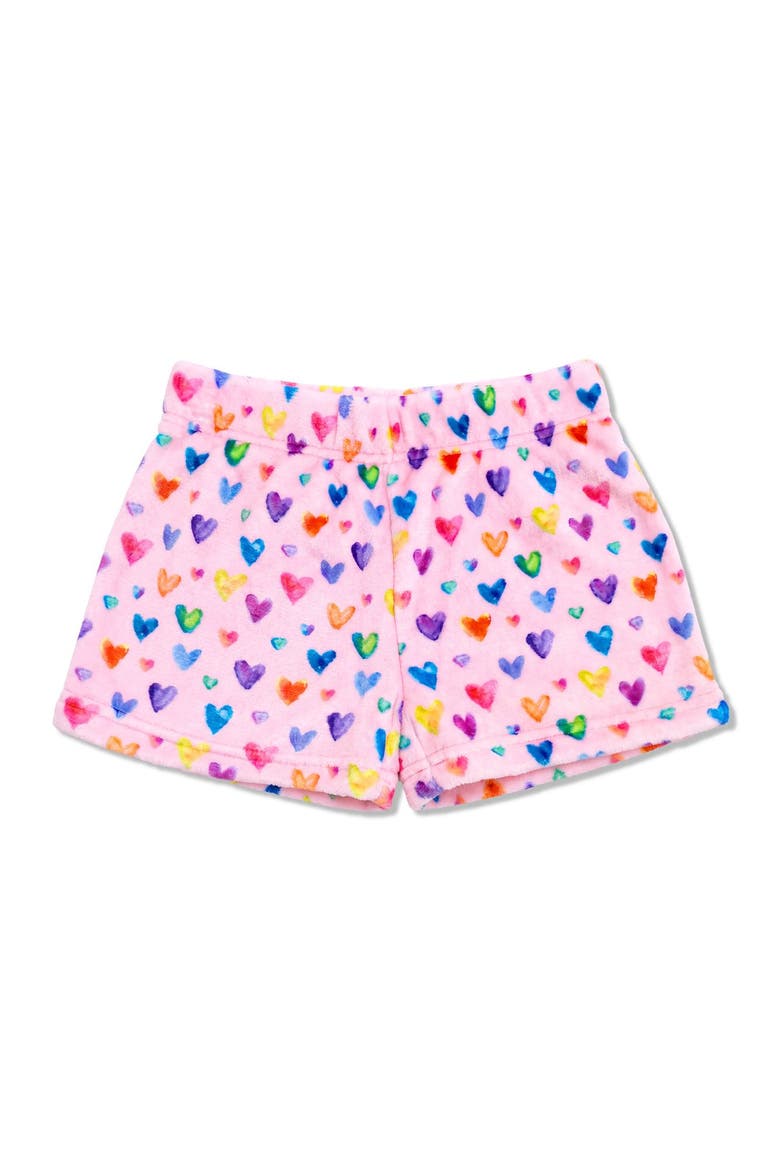 Cheerful Hearts Plush Shorts, Main, color, Pink