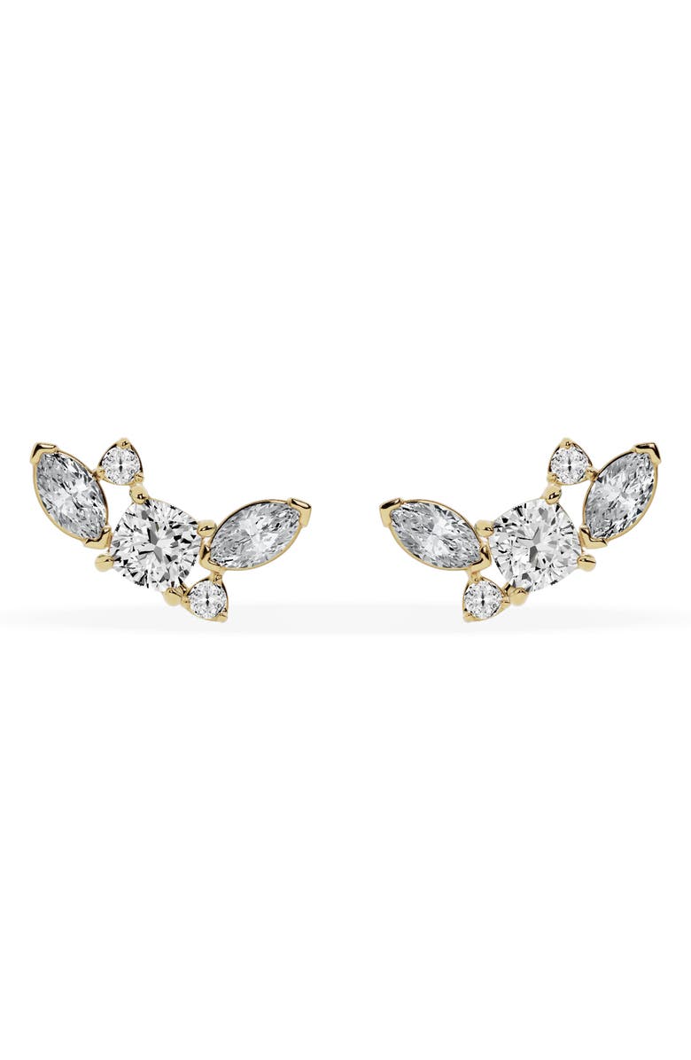 Jennifer Fisher 18K Gold Mixed Lab Created Diamond Fashion Stud Earrings - 1.73 ctw, Main, color, 18K Yellow Gold