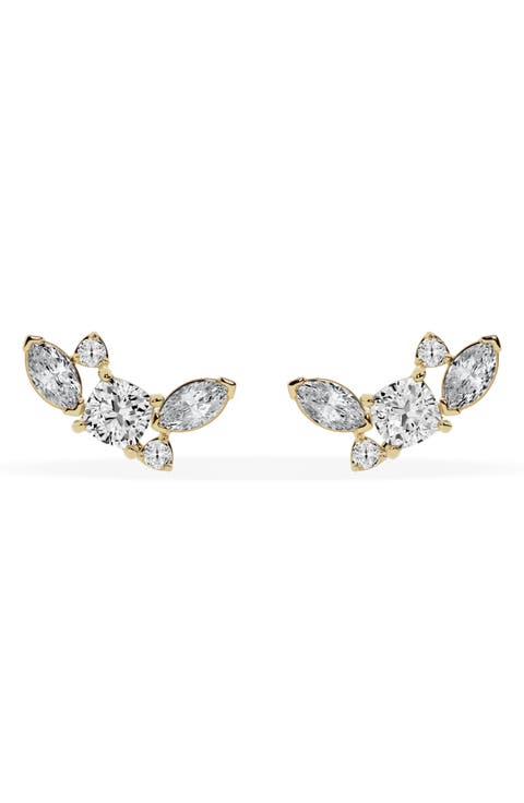 18K Gold Mixed Lab Created Diamond Fashion Stud Earrings - 1.73 ctw (Nordstrom Exclusive)