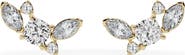 Jennifer Fisher 18K Gold Mixed Lab Created Diamond Fashion Stud Earrings - 1.73 ctw