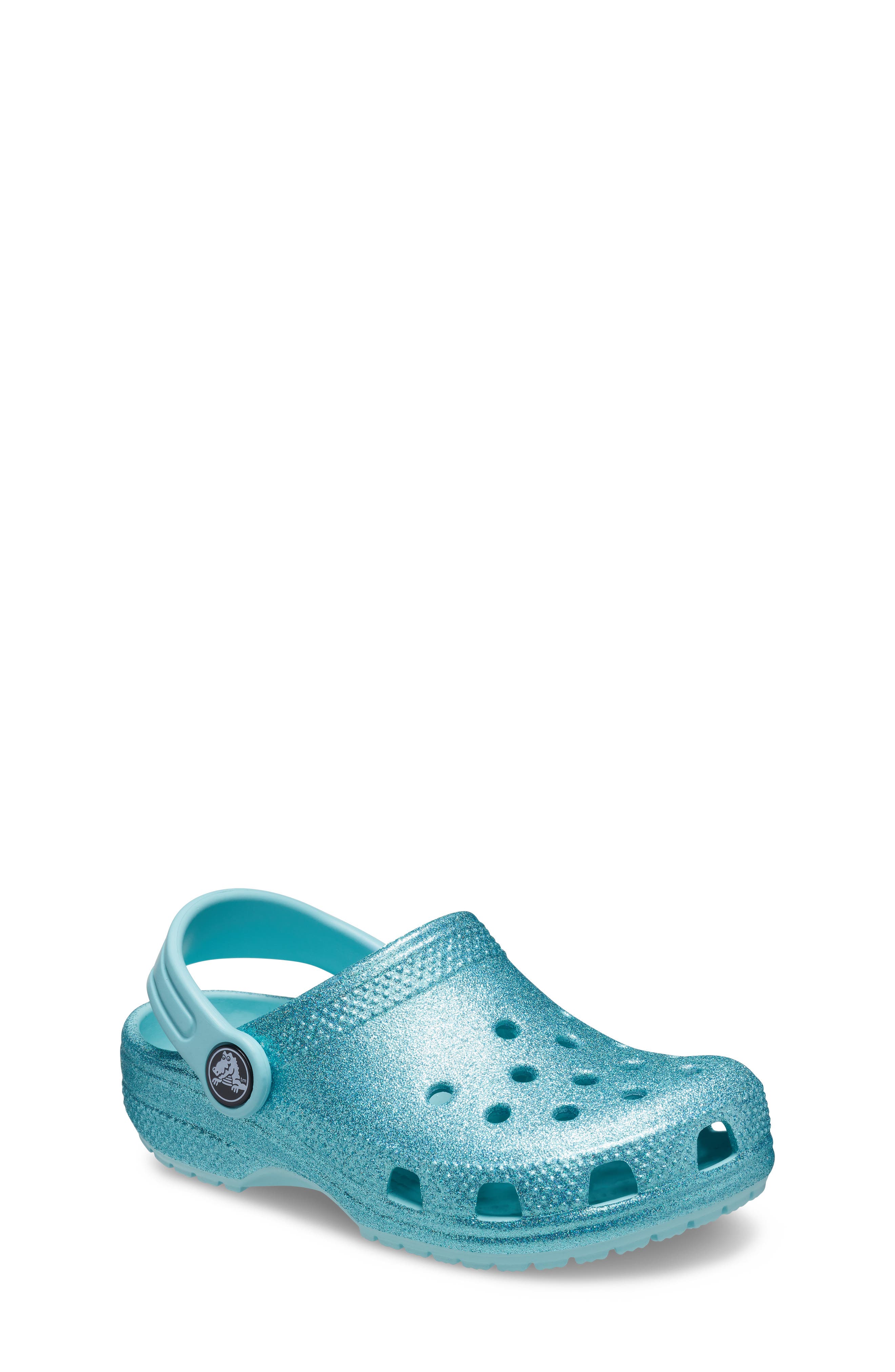 Kids' Classic Glitter Clog, Main, color, PURE WATER