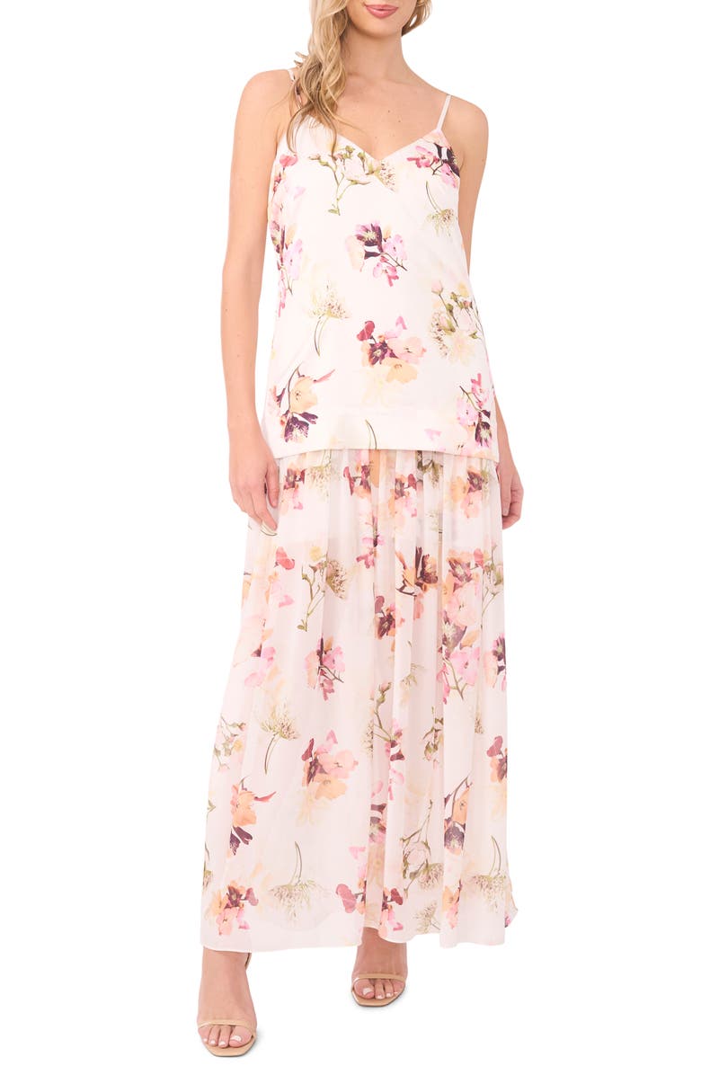 1.STATE V-Neck Floral Slip Dress, Main, color, Dusk Rose