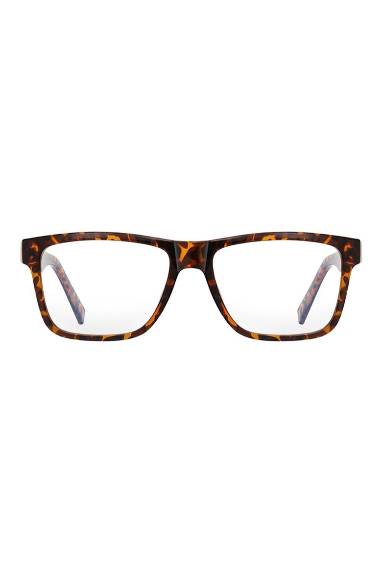 Parker 57mm Square Blue Light Blocking Glasses, Main, color, TORTE