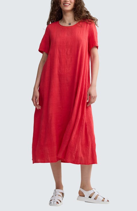 Calla Check-embroidered Dress