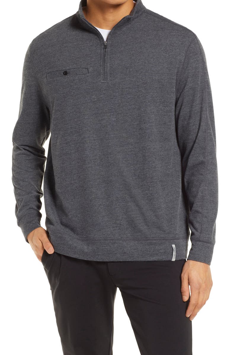 Black Clover Clyde Mock Neck Half-Zip Pullover, Main, color, 