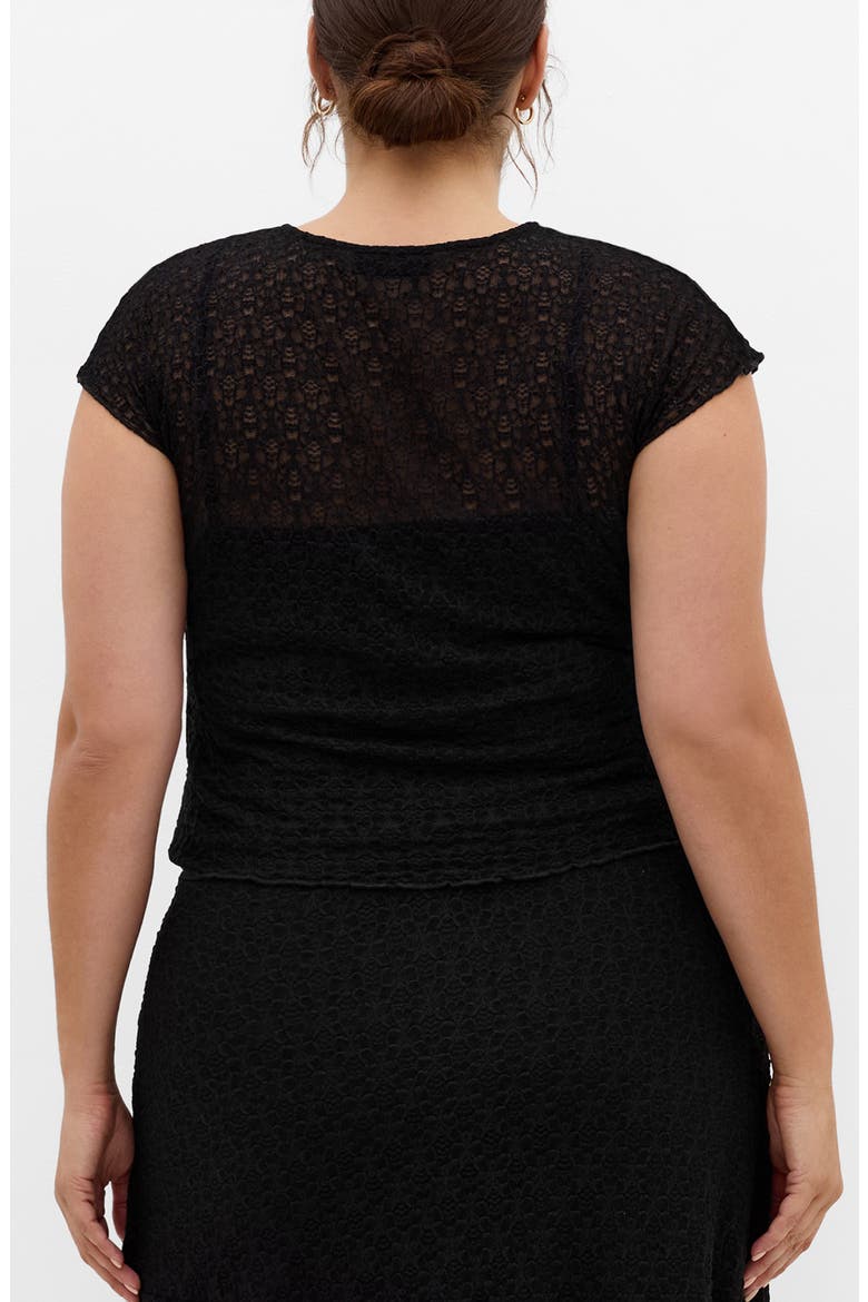 Brie Lace Knit Top, Alternate, color, BLACK