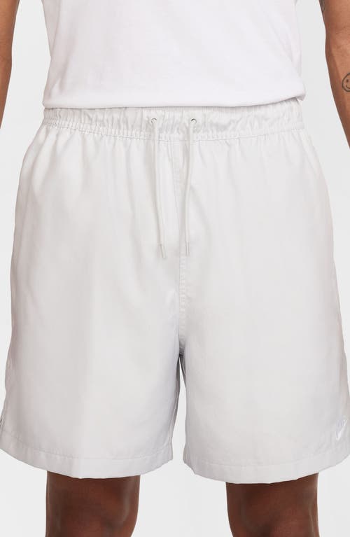 Nike 6 Club Woven Flow Shorts In Photon Dust/white