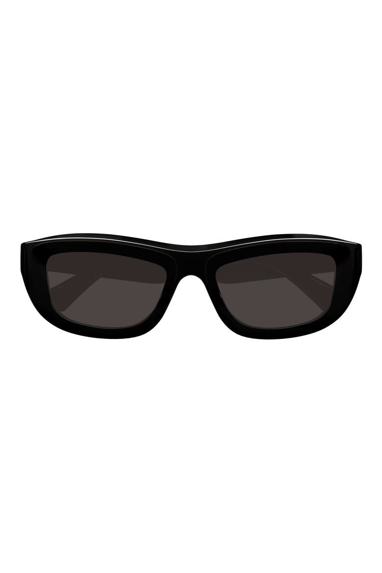 54mm Geometric Sunglasses, Main, color, BLACK