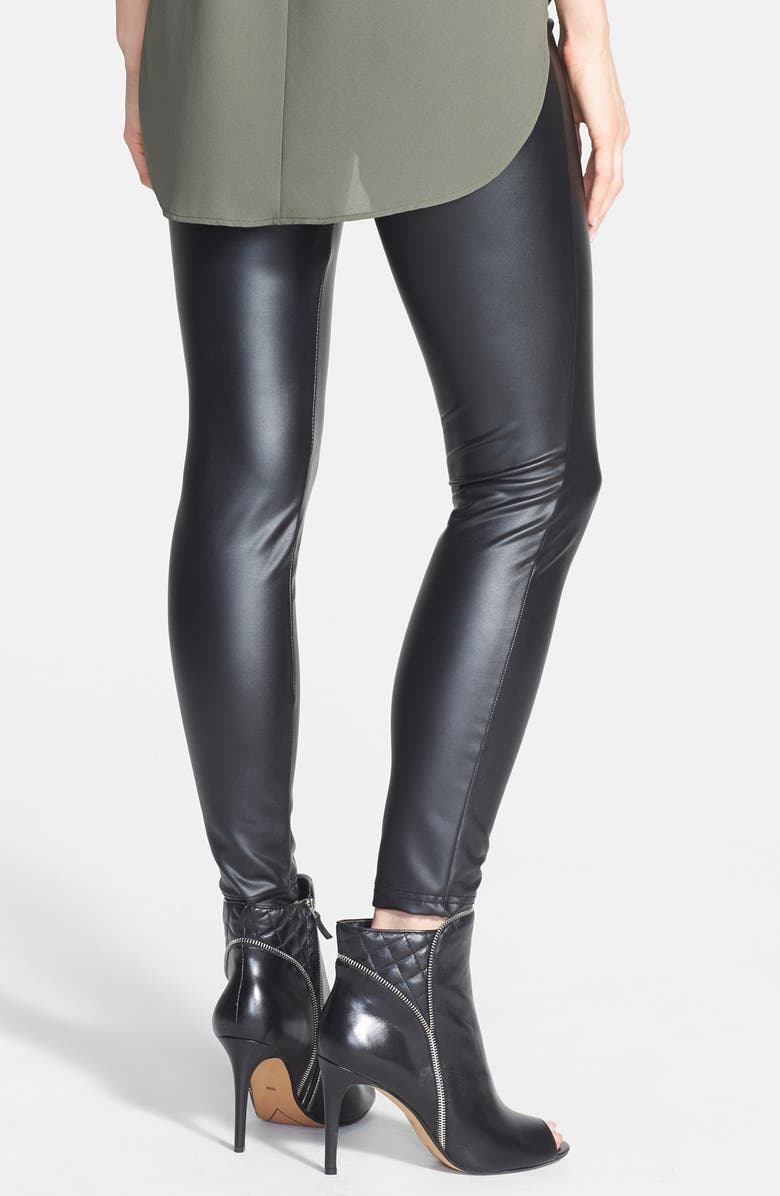 Hue 'Leatherette' Leggings, Alternate, color, 