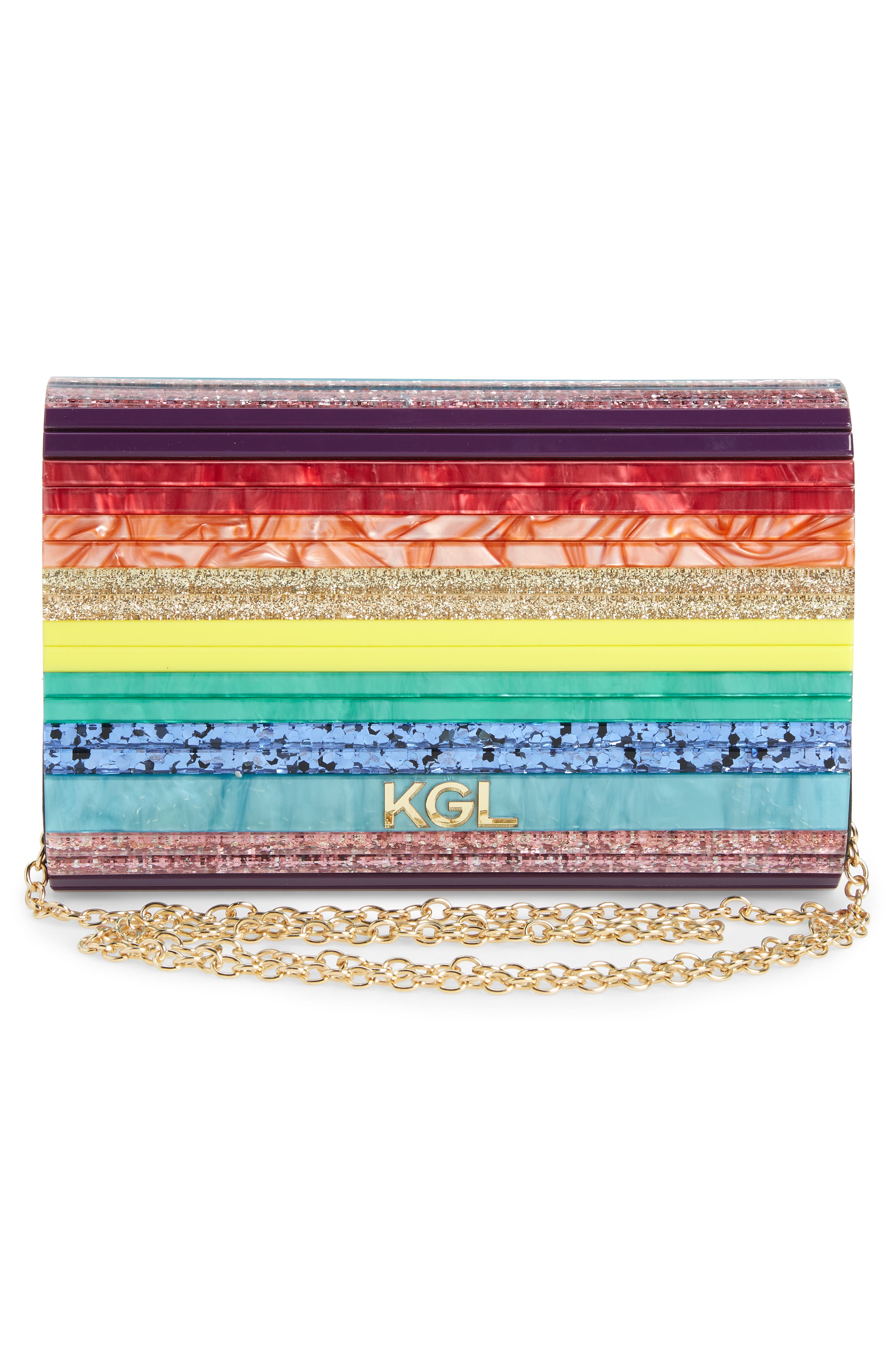 Kurt Geiger London Stripe Envelope Clutch, Alternate, color, 