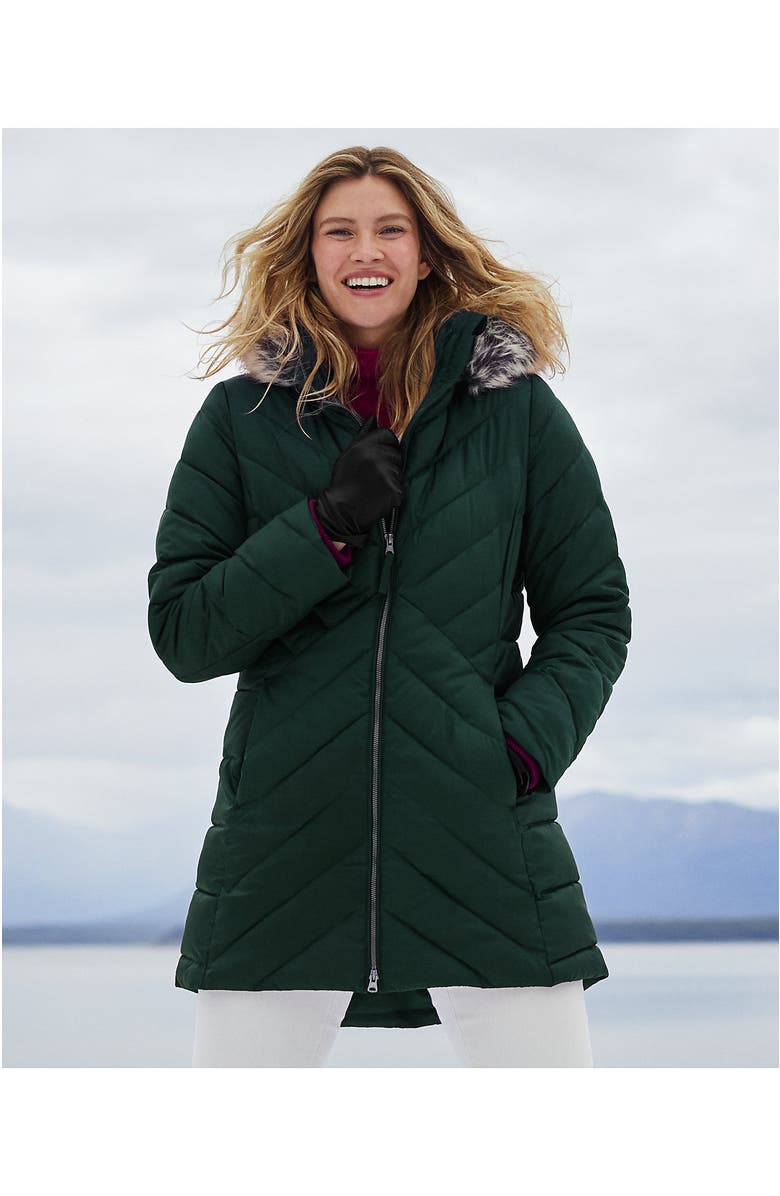 Lands' End Insulated Cozy Fleece Lined Primaloft Coat, Alternate, color, Deep Evergreen