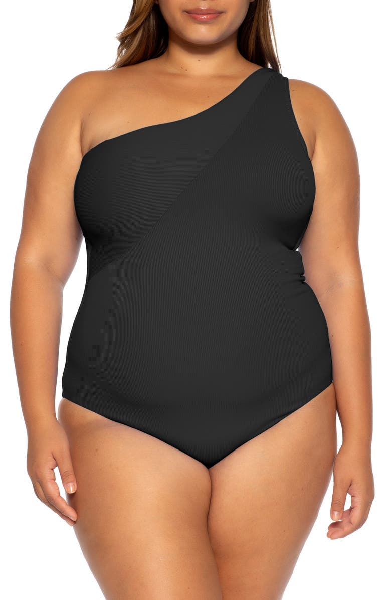 Becca Etc. Fine Line One-Piece Swimsuit, Main, color, 