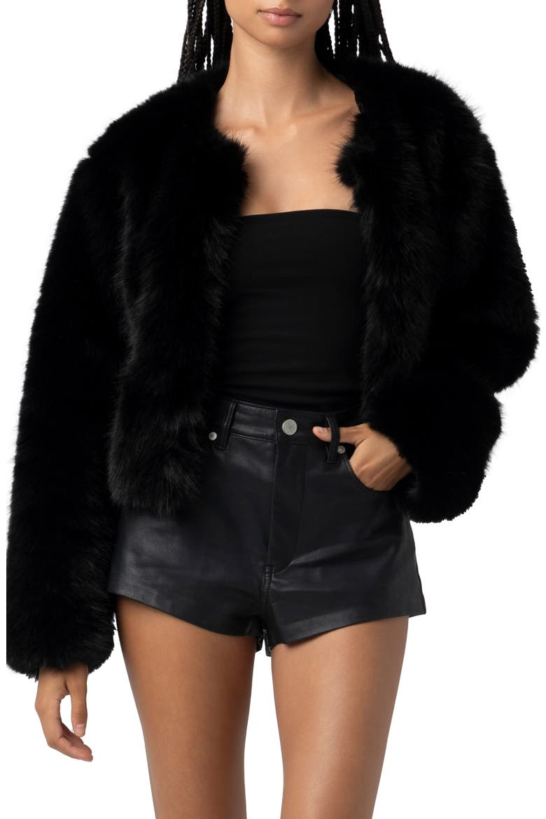 Faux Fur Crop Jacket, Main, color, CASH FLOW
