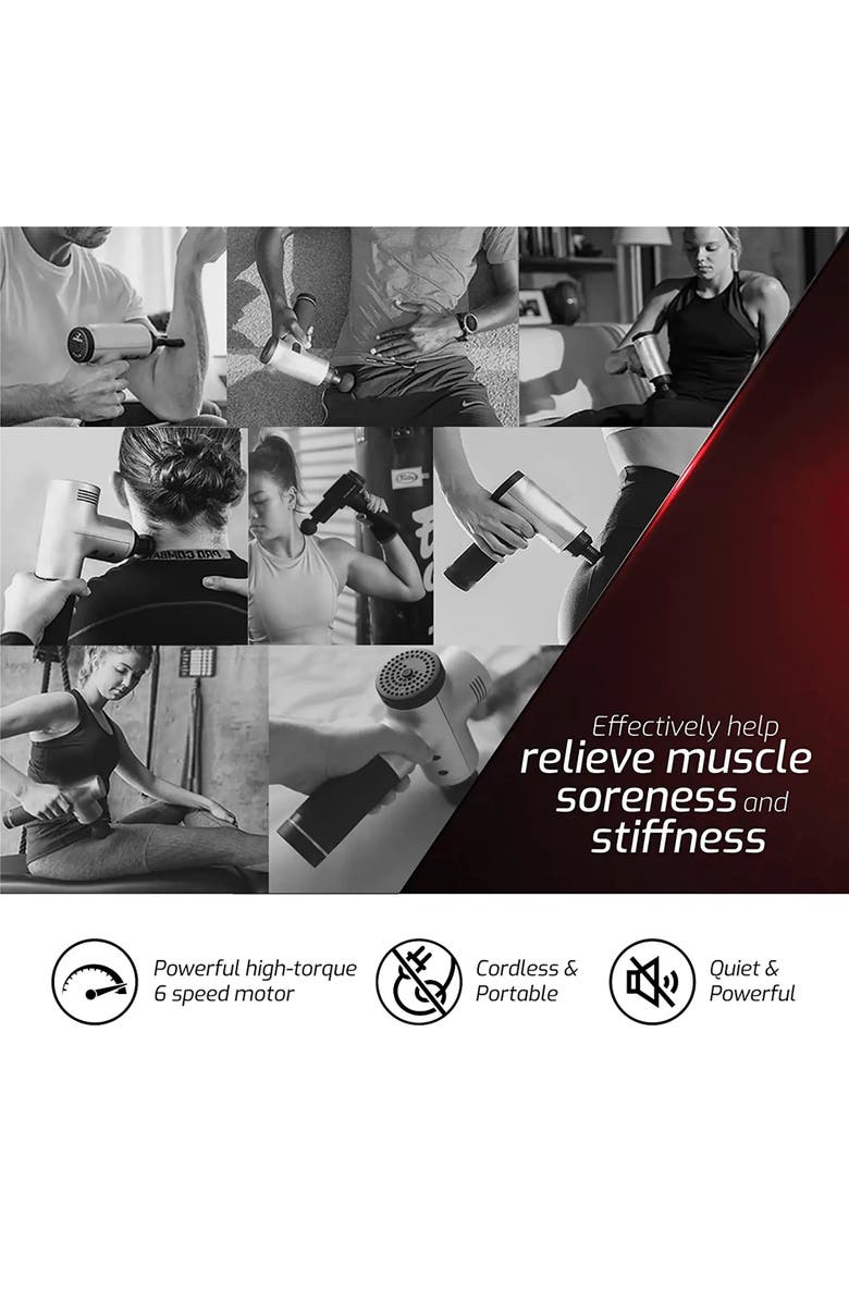 PURSONIC Cordless
Rechargeable Professional Massage Gun, Alternate, color, Black