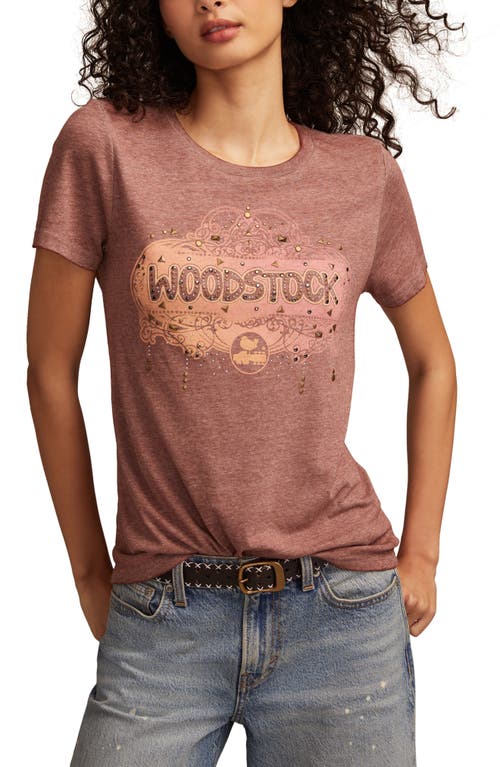 Lucky Brand Woodstock Embellished Graphic T-shirt In Brown