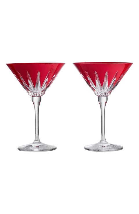 New Year Firework Set of 2 Martini Glasses