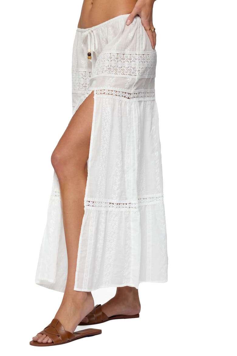 Eyelet Embroidery Maxi Skirt, Alternate, color, WHITE