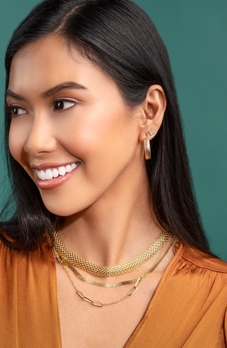 Bony Levy 14K Gold Textured Square Stud Earrings, Alternate, color, 