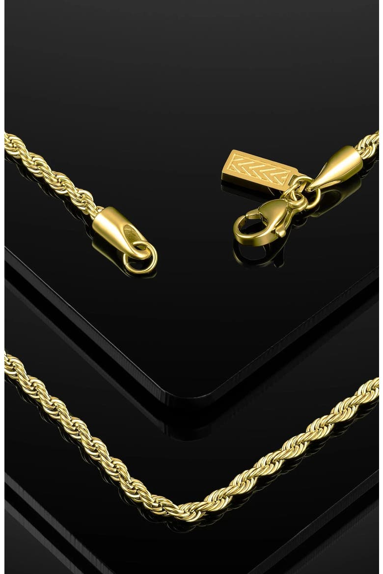 Men's Rope Chain Necklace, Alternate, color, GOLD